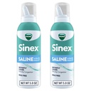 Vicks Sinex SALINE Nasal 스프레이, 약물 무료 Ultra Fine Mist, Clear Everyday Sinus Congestion 빠른, 콜드 또는 알레르기에서 명확한 Mucus, 매일 사용 5.0 fl oz x 2