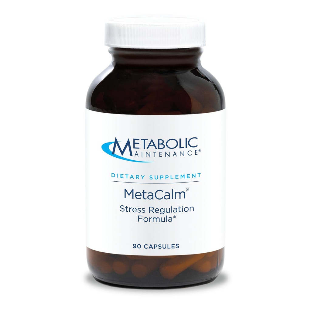 Metabolic Maintenance MetaCalm - GABA L-Theanine Supplement for Calm, 수면 및 스트레스 지원, 비타민 B6, Active Folate, Magnesium & 5-HTP Complex for Adults, 남성 및 여성 - 90 캡슐