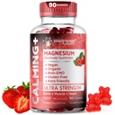 마그네슘 글리세린 Gummies, 1000 mg - 마그네슘 보충, 심장 건강 - 성인, Glicinato De Magnesio - 딸기 풍미를 위한 Chewable Calm Magnesio Gummies