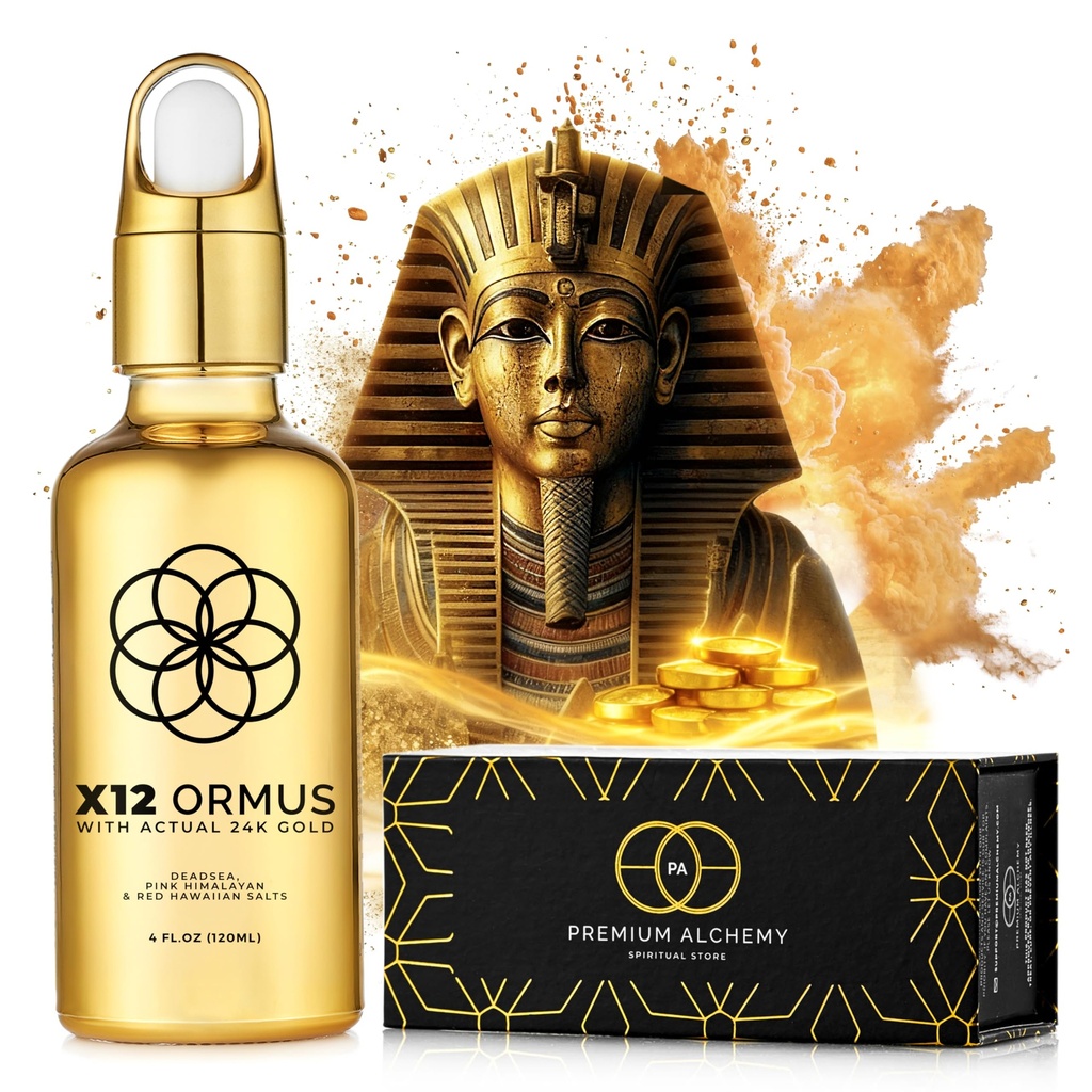 Ormus Monoatomic Gold Concentrate X12 - Real Alchemists가 만든 액체 골드 - 24k Food-Grade, Dead Sea & Himalayan Salt - Pineal Gland, Lucid Dreaming, Meditation 지원