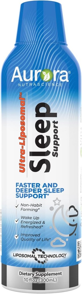 Vida Lifescience Aurora Nutrascience Ultra-Liposomal Sleep Aid Support는 Melatonin, L-Theanine, Ashwagandha 및 Calming Chamomile, Chamomile, 30 인분, 10 인분을 포함합니다.