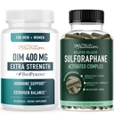 Sulforaphane Complex & 400mg DIM 여성을 위한 강화한 에스트로겐 균형을 위한 보충교재 | 여분 힘 DIM (90 서빙)를 가진 진보된 Microbeadlet 호르몬 균형 보충교재 (60 서빙)