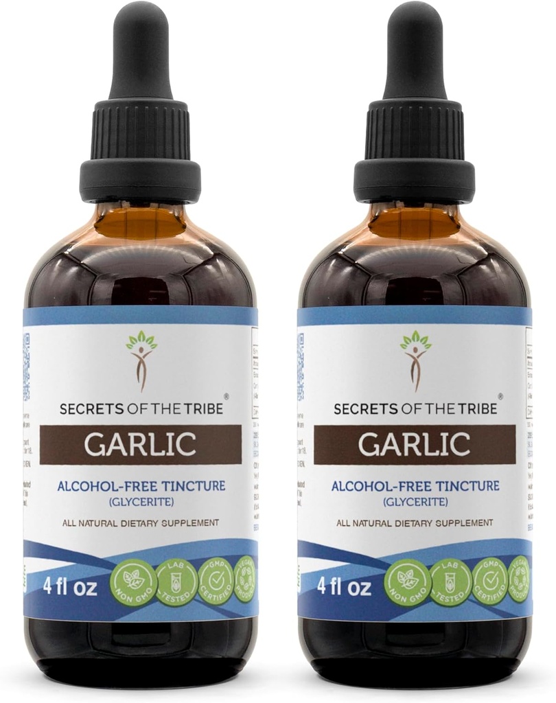 마늘 Tincture 알콜 자유로운 액체 추출물, 마늘에 의하여 말린 전구 (2x4 FL OZ)