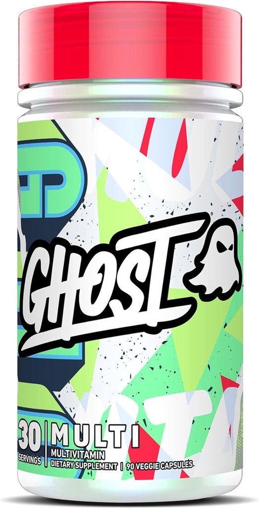 남성 및 여성을위한 GHOST 멀티 다비타민, 90 캡슐 - 21 비타민, 미네랄 및 키 영양소로로드 - 비타민 A, 비타민 C, 비타민 D, 비타민 E 및 아연 - 글루텐, 콩 및 설탕, 채식