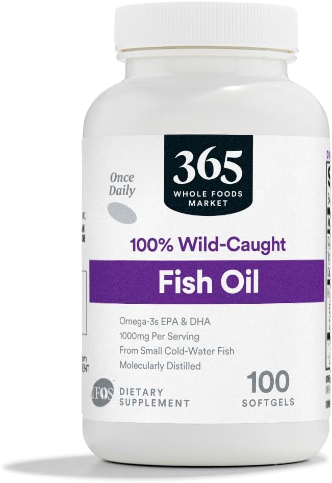 전체적인 음식 시장, 기름 물고기 1000 Mg, 100 Softgels에 의하여 365