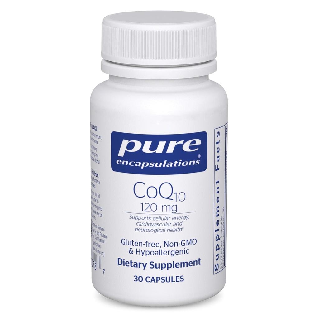 순수한 캡슐에 넣기 CoQ10 120 mg - 심장 건강, 에너지, 산화 방지제, 뇌 및 기억 건강을 위한 Coenzyme Q10 보충교재 - 세포질 건강, Cognition & 심장 혈관 지원* - 30의 캡슐