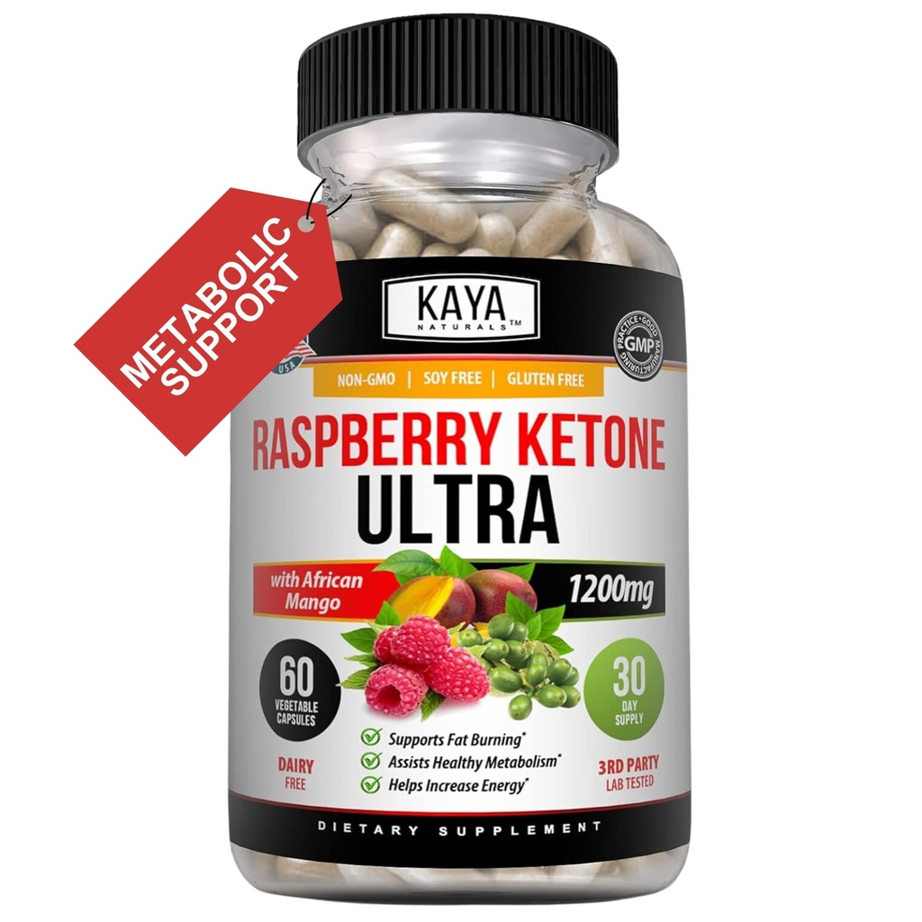 Kaya Naturals Keto Diet Raspberry Ketone - 체중 감량 보충, 식욕 제어, 부스트 대사 - 60 카운트