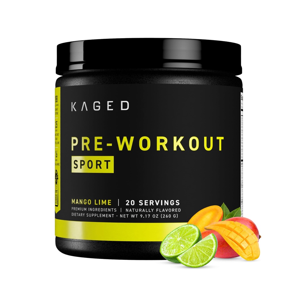 남자 & 여자를 위한 Kaged 스포츠 전 운동 분말, 망고 Lime, 증명되는 스포츠, 188mg 카페인, Nitric 산화물 보충교재, 에너지, 체중을 줄이는, 심장 내구시간 & 힘, 20의 서빙