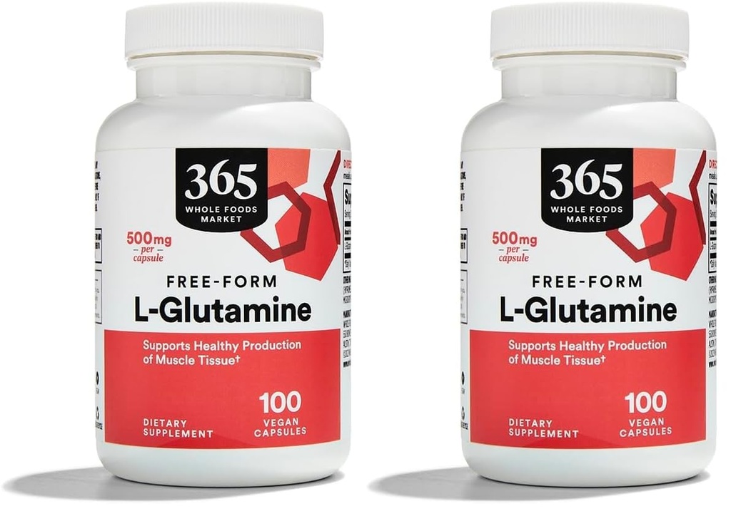 전체적인 음식 시장, L 글루타민 500Mg Veggie 모자, 100 조사 (2의 포장)