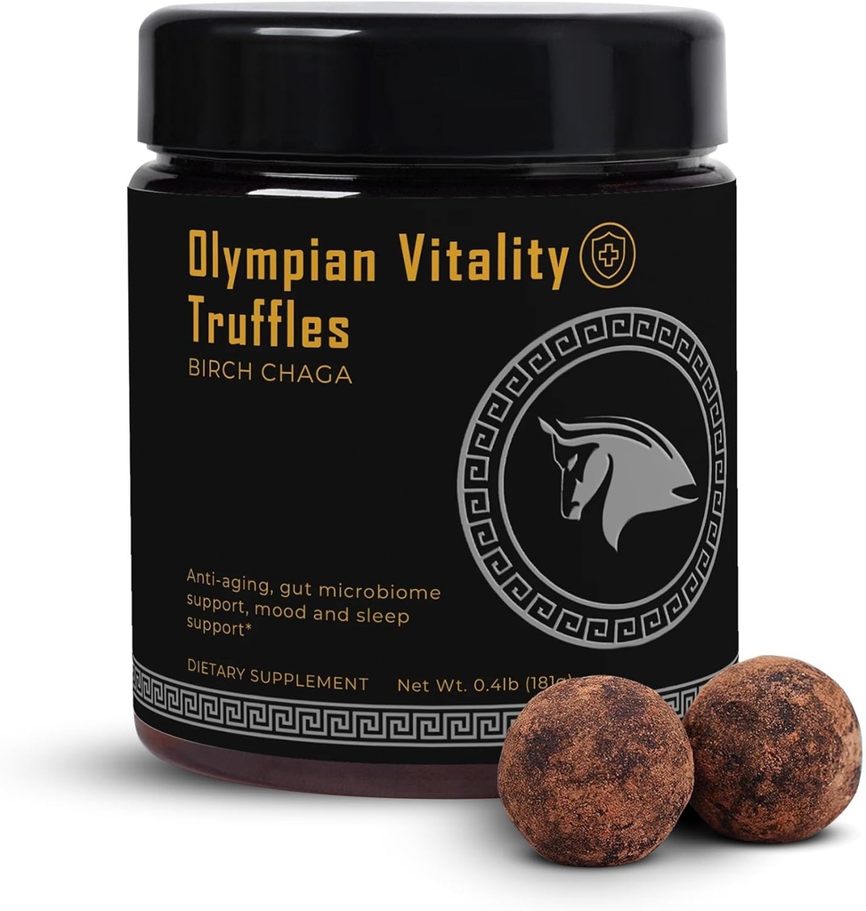Olympian Vitality Truffles | 천연 Gut Health Dessert & Gut Detox Supplement + Sleep Support | Humic & Fulvic 산성 유기 순수 카카오 및 날짜 | 비 GMO & 유기 | 스파르타 베이브 브랜드