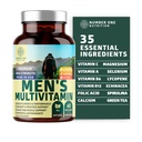 번호 하나 영양 프리미엄 남자의 매일 Multivitamin Multimineral 보충교재 [Gluten 무료, 비 GMO], 비타민 A C E D B1 B2 B3 B5 B6 B12, 마그네슘, Biotin, Sprulina 및 아연, 60 Veg 모자