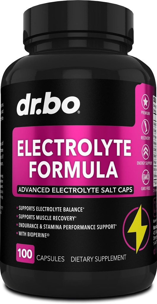 전해질 알약 보충교재 소금 정제 - 칼륨, 마그네슘, 나트륨, 염화물, Keto, Cramps & Rehydration 소금을 위한 칼슘 보충을 가진 Electrolytes 캡슐 - 100 Hydration 모자