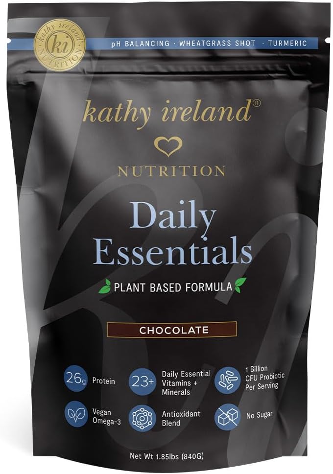 Kathy 아일랜드 영양 매일 필수 식물 기반 단백질 분말 여성, 26g Vegan Protein, Lean Meal Replacement - Chocolate