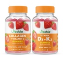 Lifeable Collagen & 비타민 C + 비타민 D3 + 비타민 K2, Gummies 번들 - 훌륭한 타스팅, 비타민 보충, 글루텐 무료, GMO 무료, Chewable Gummy