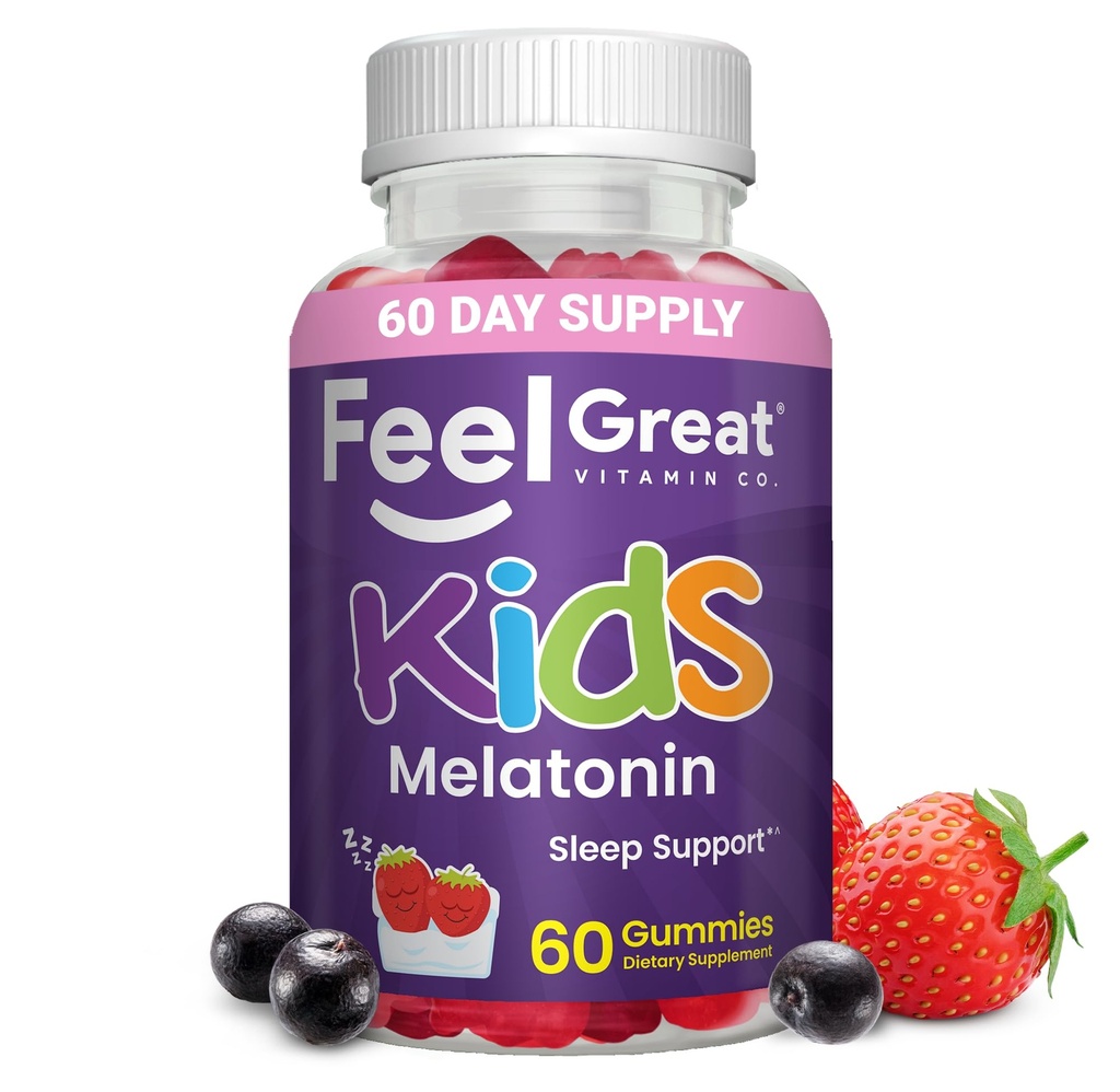훌륭한 아이 멜라토닌 거미 | 딸기 맛 멜라토닌 구미 | 1 MG of Melatonin Sleep Aid for Kids | 비건 구미 | 60 Day Supply