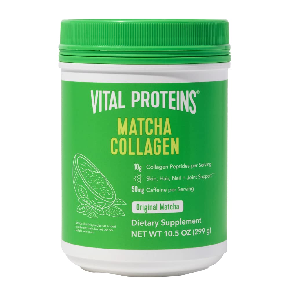 Vital Proteins Matcha 교원질 펩티드 분말 보충교재, Matcha 녹차 분말, 10.5 oz, 본래 맛을 낸