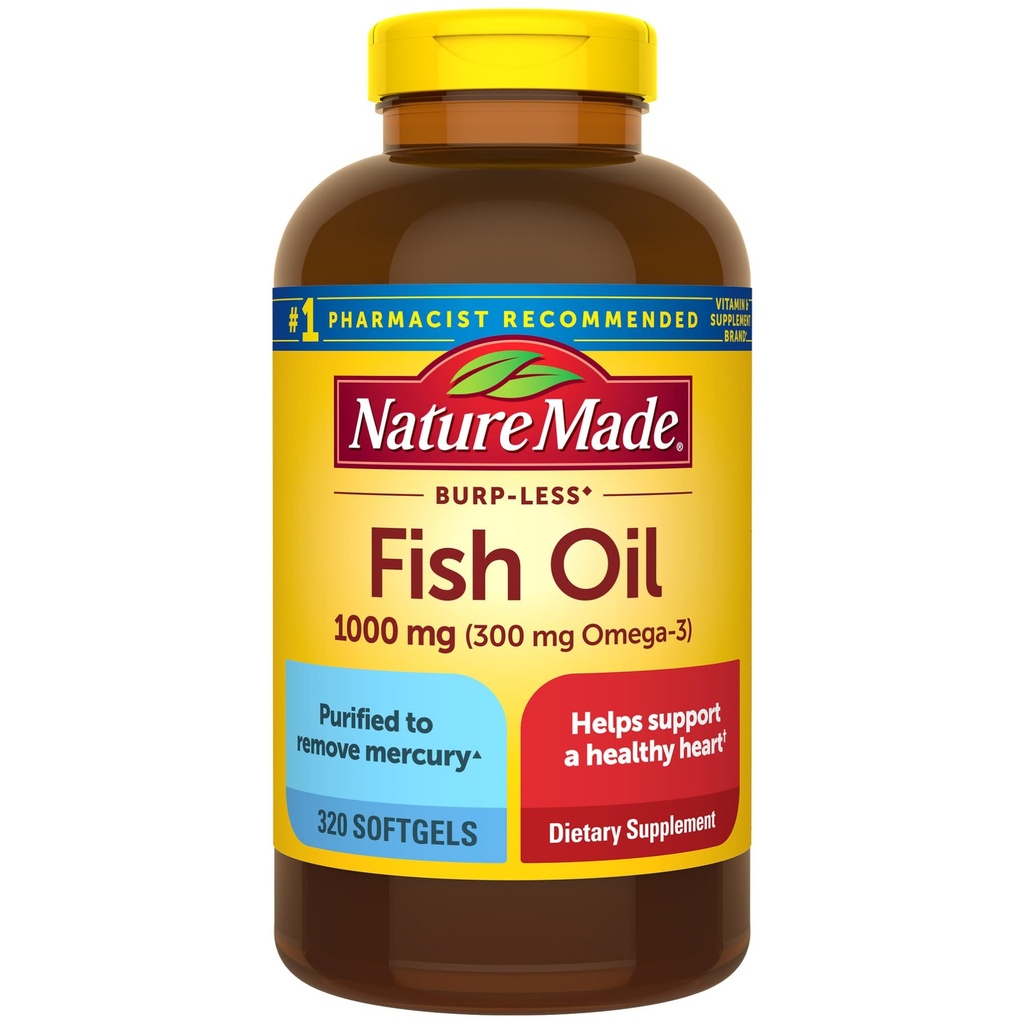 성격은 Burp 더 적은 물고기 기름 Omega 3 보충교재, 1000mg Softgels, 건강한 심장 지원을 위한 Omega 3 물고기 기름 보충교재, 320 Softgels, 160 일 공급을 만들었습니다