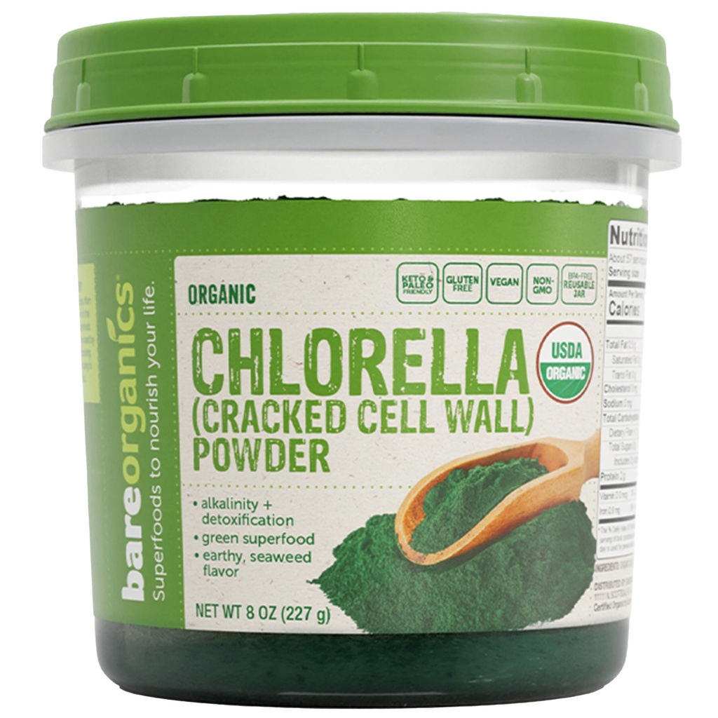 BareOrganics 12522 Chlorella 분말, 8 Ounce