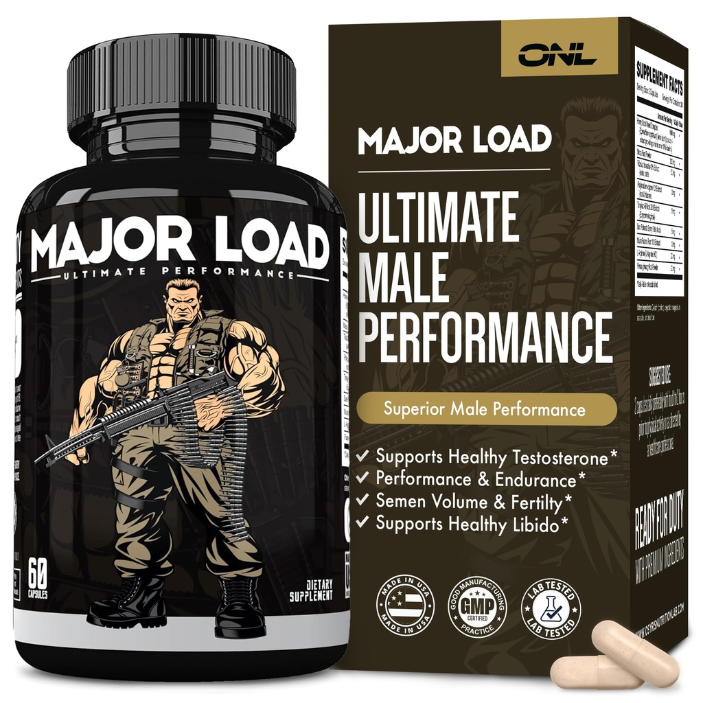 남성용 주요 로드 테스토스테론 부스터 - Horny Goat Weed, Maca Root, & Tribulus Terrestris와 테스토스테론 보충 - Tongkat Ali Men's Energy, Stamina & Strength - Test Booster 60 캡슐