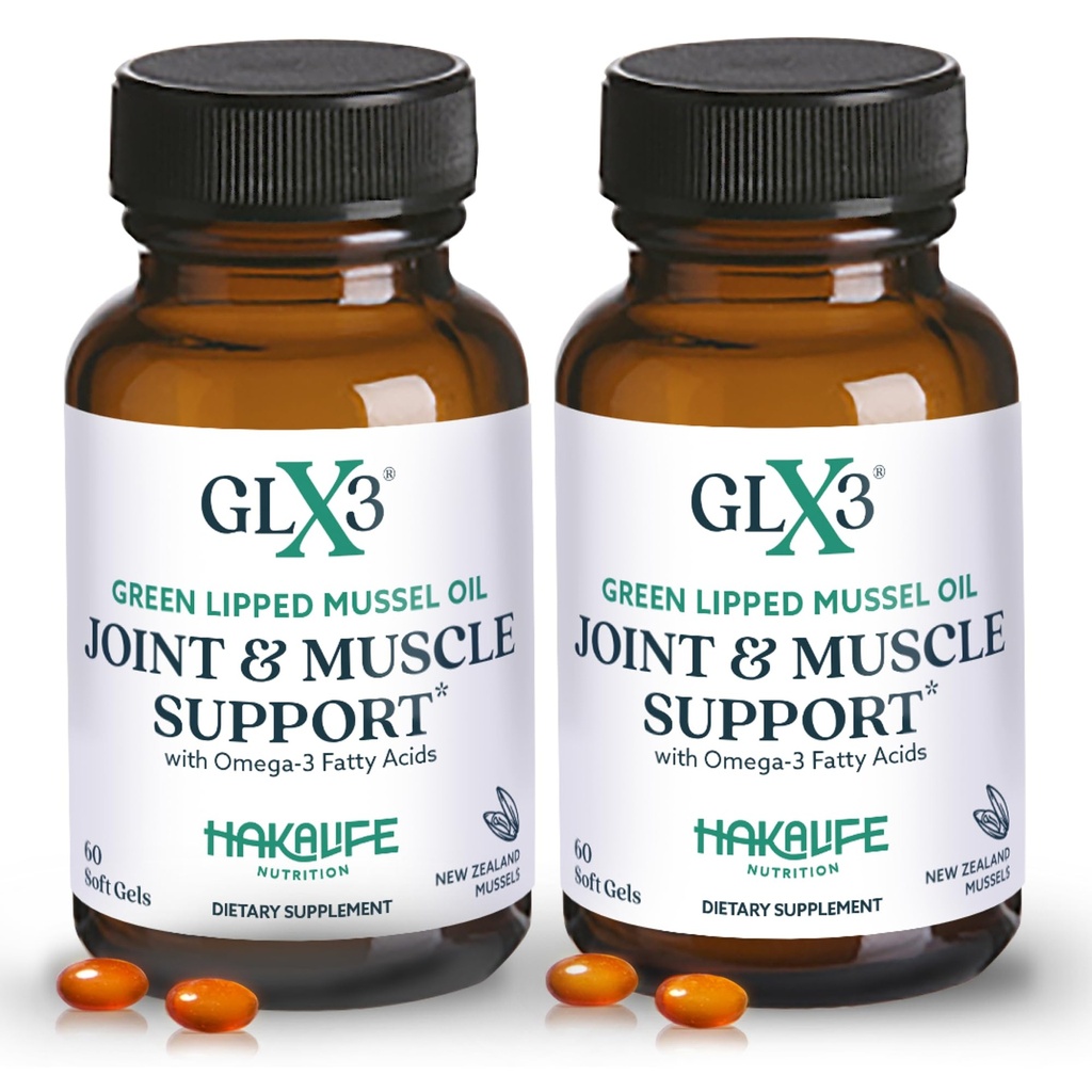 GLX3 합동과 근육 지원을 위한 녹색 Lipped Mussel 기름 캡슐 | 여분 Strength ETA, EPA, DHA Omega-3 녹색 Lipped Mussel 보충, 융통성 & HakaLife GLX3에 의하여 회복