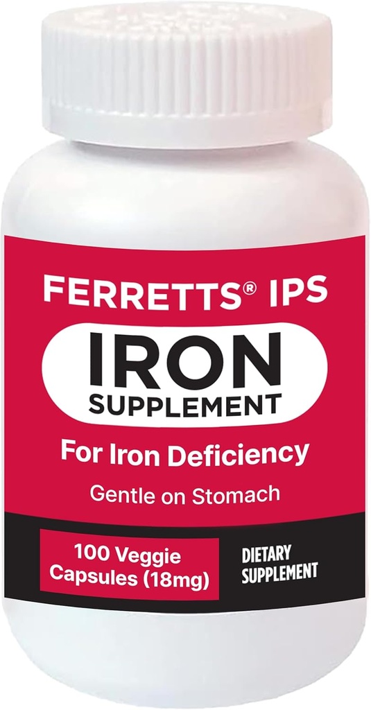 철 보충교재 캡슐 18mg (IPS) - 여자 & 남자를 위한 Gentle 철 보충교재의 100 일 공급 - 빈혈을 위한 비 규정식 철 보충교재