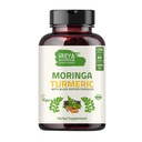 유기 Moringa Oleifera 분말 & 블랙퍼 120 캡슐과 심황 뿌리 분말 | 유기 Moringa, 심황 및 블랙퍼로 만든 | Vegan, 글루텐 프리 및 비 GMO.