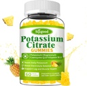 칼륨 구연산염 Gummies – 근육 건강을 위한 높은 힘 칼륨 보충교재, 다리 주름 기복, Electrolyte 균형 – Vegan, 비 GMO, 글루텐 자유로운, 파인애플 풍미, 60 조사