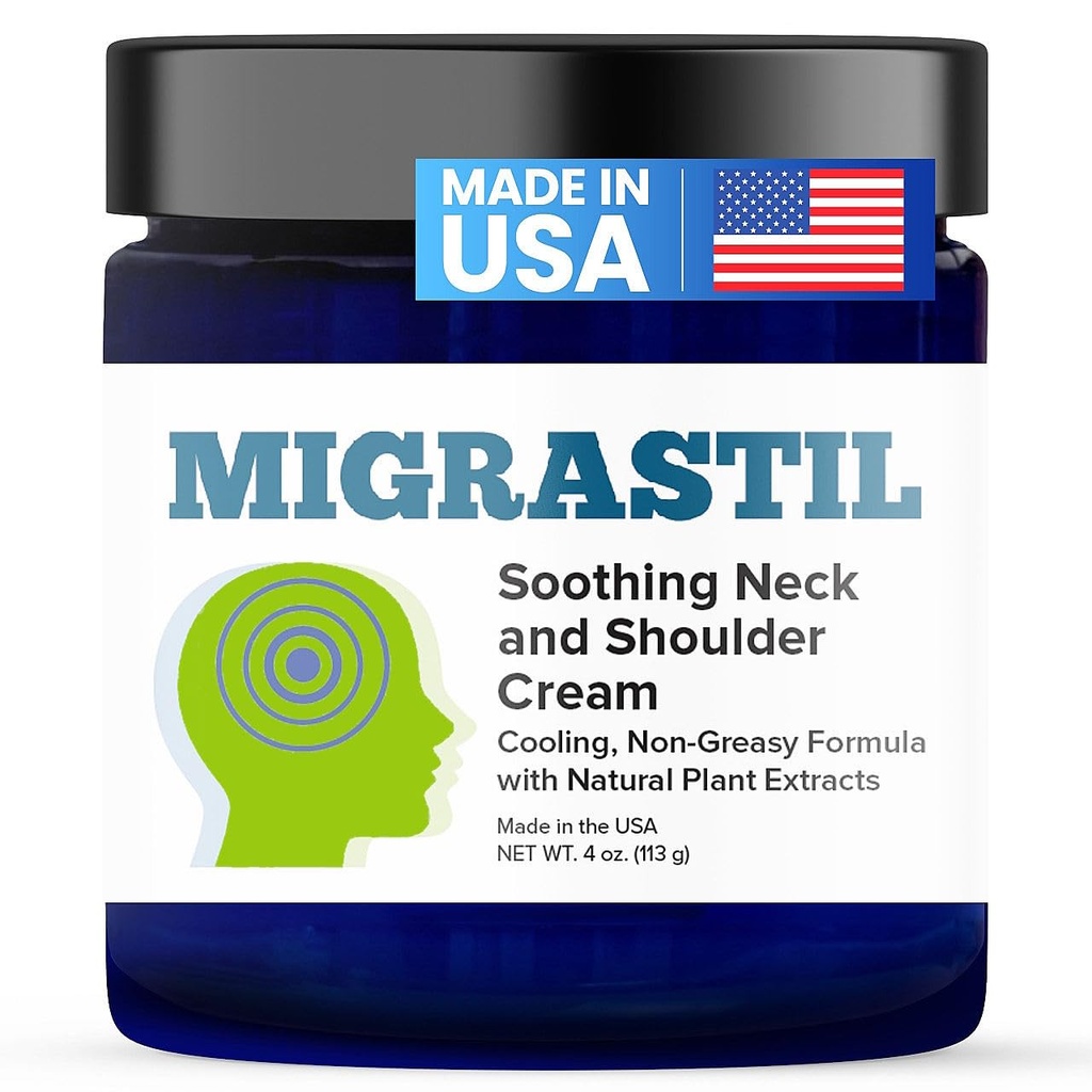 기본 활기 Migrastil Soothing Neck & Shoulder Cream - 빠른 행동 및 강력한 - 비 Greasy Topical Cream (4 oz.) 미국에서 만든