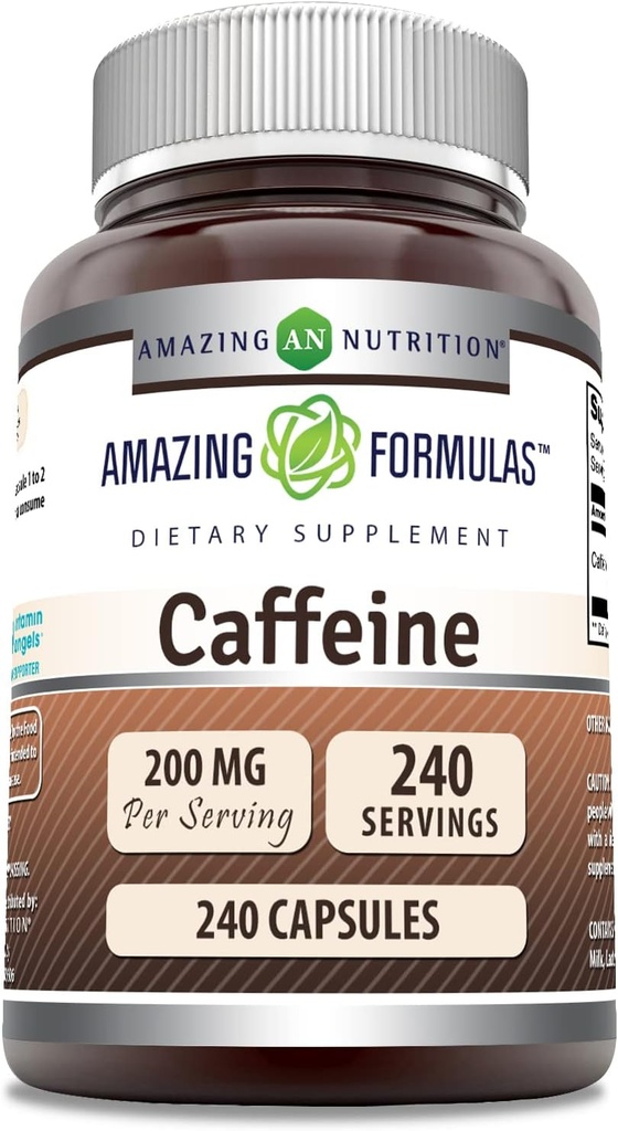 서빙 당 놀라운 수식 카페인 200 Mg | 캡슐 | Non-GMO | 글루텐 프리 | 미국 (1 팩, 240 개)