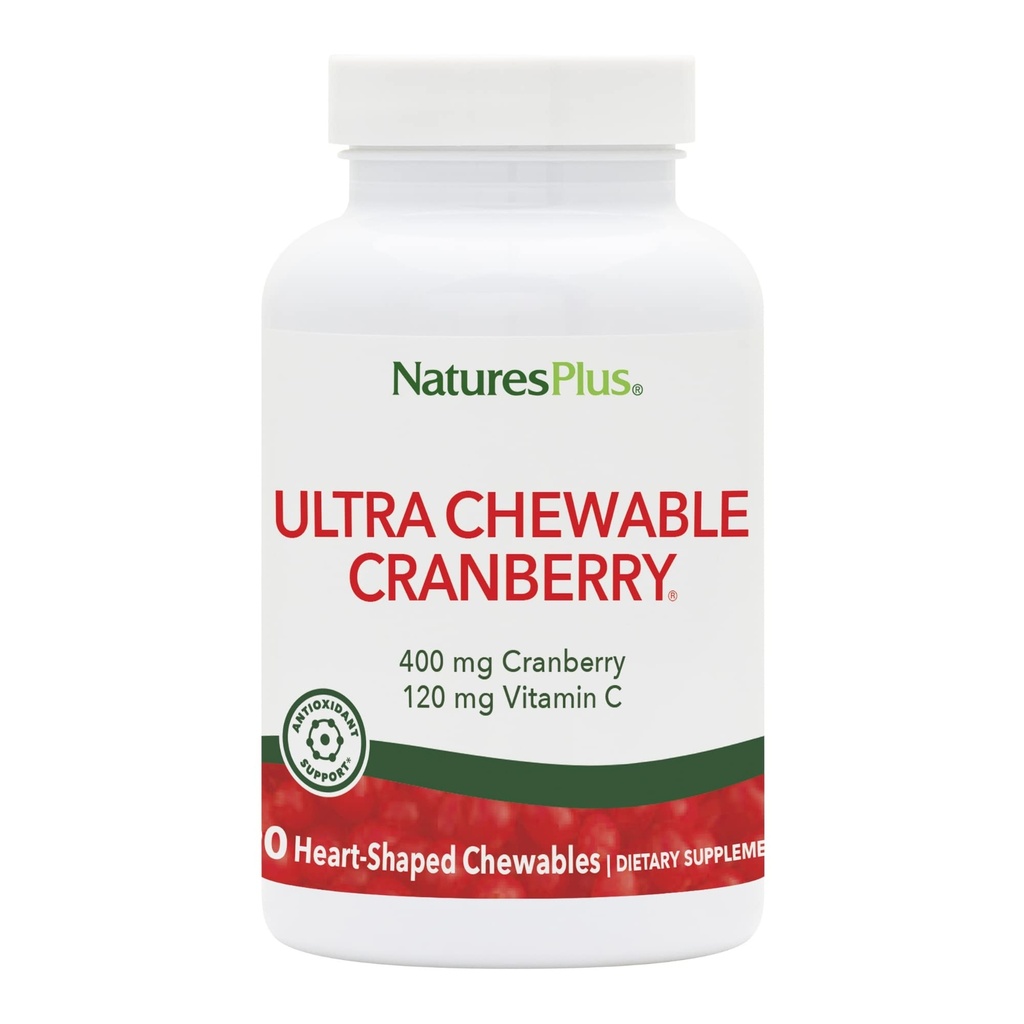 NaturesPlus Ultra Chewable Cranberry - 90 Love Berries Tablets - Urinary Tract Health - Non-GMO, 글루텐 무료 - 45 서빙