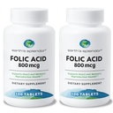 지구의 Splendor Folic 산 800 mcg 보충교재, 지원 심장 건강, 지원 여자의 재생성 건강, 매끄러운 입히는 정제 (800 mcg, 200의 정제, 2)의 팩