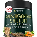 5in1 Ashwagandha Stamina, Energy & Relaxation Support - Plus Ginseng, Turmeric Root & Black Pepper - 120 조사