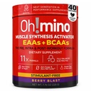 Oh!mino 필수 아미노산 보충교재. Berry Blast, Stimulant-Free 분말. 모든 9 EAAs, BCAAs 및 운동, 아미노산 에너지를위한 완벽한 아미노산, 근육을 구축하고 더 빠른 회복.