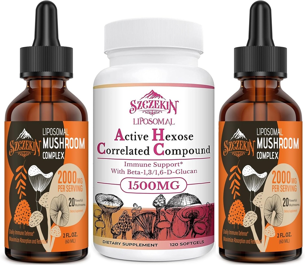 1500 MG Liposomal 활동적인 Hexose 부식 관련 보충교재 120 SoftGels 뭉치 2000 MG Liposomal 버섯 복잡한 하락 60의 서빙