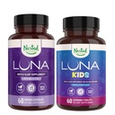 Nested Naturals Sleep Aid 번들 | Luna Adult & Luna Kids Sleep Aid with Natural Ingredients (Melatonin, Chamomile, Valerian) Deep Sleep and Relaxation (120 카운트)