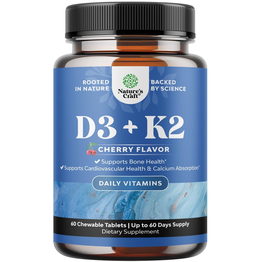 K2 MK7 보충 비타민 D3 - Immune 지원 뼈 건강 심장 건강 합동 지원 뼈 힘 및 계류 부스트 - VIT 면역 체계 - 60 조사를 위한 비타민 D3 -