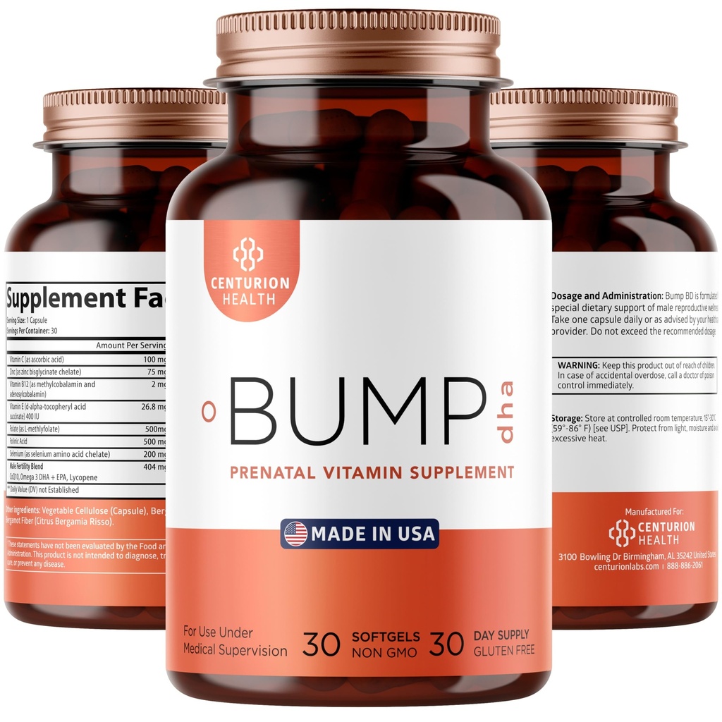 Centurion Labs Premium Prenatal Vitamins [10 강력한 성분] DHA, EPA, Folate 및 Vitamin B12, Fetal Development 및 Pregnancy Support, 30 Softgels에 대한 모든 천연 임신 보충