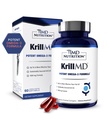 1MD 영양 KrillMD - 남극 크릴 오일 오메가 3 보충 Astaxanthin, EPA, DHA | 물고기 기름보다 2X 더 효과적인 | 60 Softgels