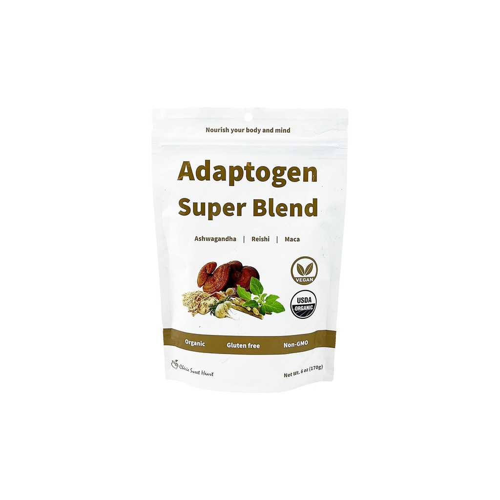 Cherie Sweet Heart Adaptogen Super Blend, USDA Organic, Maca + Reishi + Ashwagandha, 6 Ounce Bag, Non-GMO, Vegan, 글루텐 무료