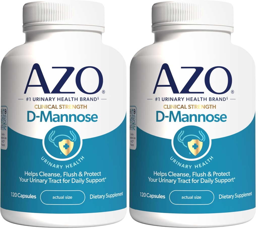 AZO D Mannose Urinary Tract 건강, 정화, 홍조 & 보호 Urinary Tract, No.1 Pharmacist 추천된 상표, 임상 힘, 비 GMO, 120 조사 (2의 포장)