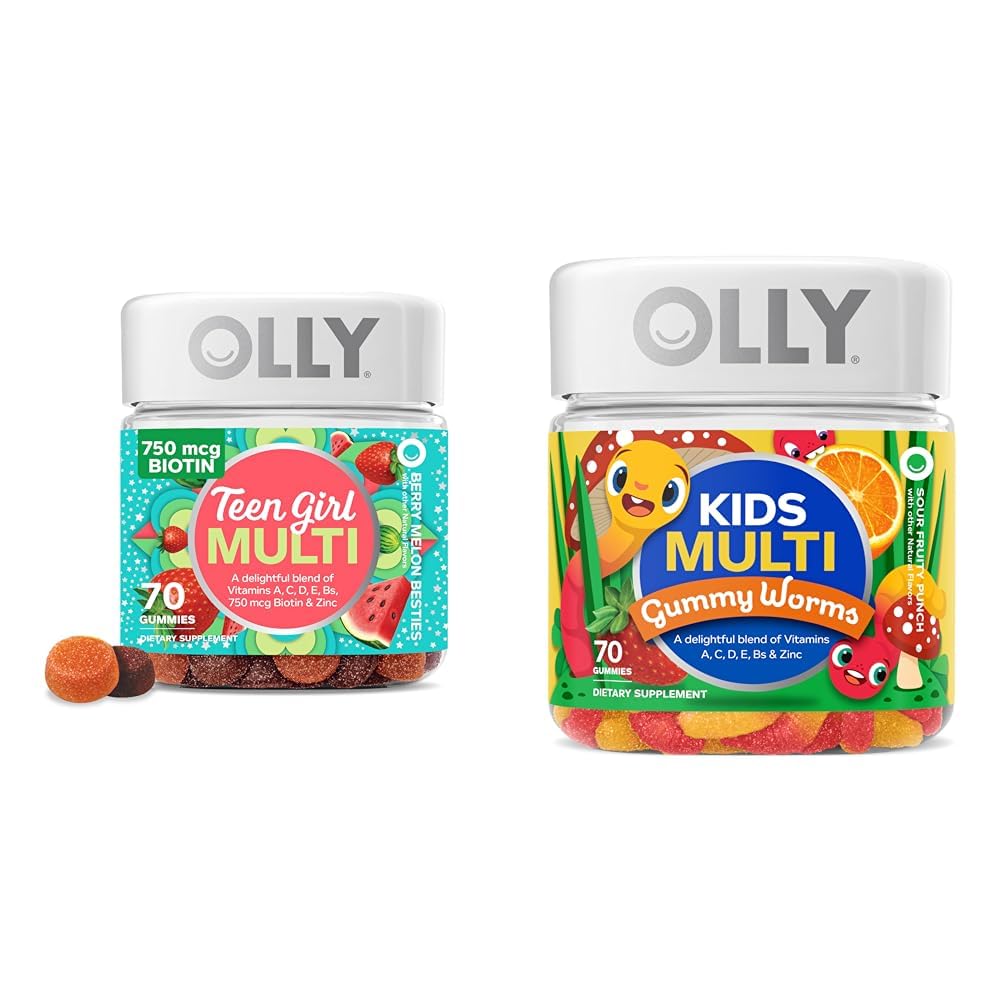 OLLY 십대 소녀 다 거미, 아이 Multivitamin 거미 웜, 비타민, 무기물, 면역 지원, 35 & 45 일 공급