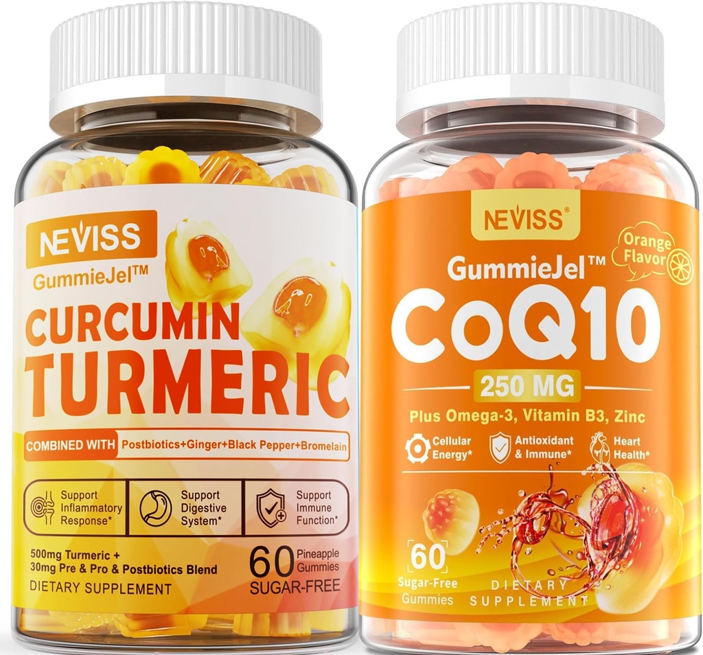 설탕 자유로운 심황 Curcumin는 Gummies 550mg & CoQ10-250mg에 의하여 채워진 Gummies, 면역력, 세포질 에너지 & 산화 방지제 지원을 채웠습니다