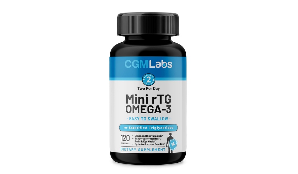 rTG Omega 3 물고기 기름 규정식 보충교재 - 높은 흡수 & 빠른 행동, Anchovy에서 Burpless 물고기 기름 보충교재. CGM Labs에 의하여 re-esterified Triglyceride w/EPA & DHA (rTG로) 960mg - 120 Softgel