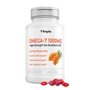 Vitapia Omega 7 바다 Buckthorn Berry 기름 1000mg 머리, 피부, 못, 심장 건강 지원 - 34% Palmitoleic 산 & 자연적인 Omega 3 6 9 지방산 보충교재 - 120의 캡슐, 비 GMO, 글루텐 자유로운