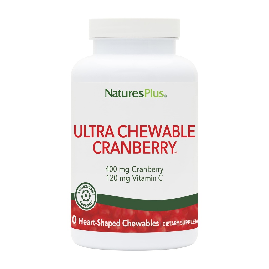 Natures Plus Ultra Chewable Cranberry Love Berries - 400 mg, 180 채식 정제 - 천연 크랜베리 보충물, 유린 태아 건강 촉진 - Non-GMO, 글루텐 - 무료 90 서빙