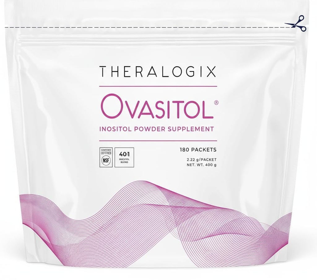 Theralogix Ovasitol Inositol 분말 패킷 - 90 일 공급 - Myo-Inositol & D-Chiro Inositol 호르몬 균형 및 Ovarian 기능 지원 * - NSF 인증 - 180 패킷