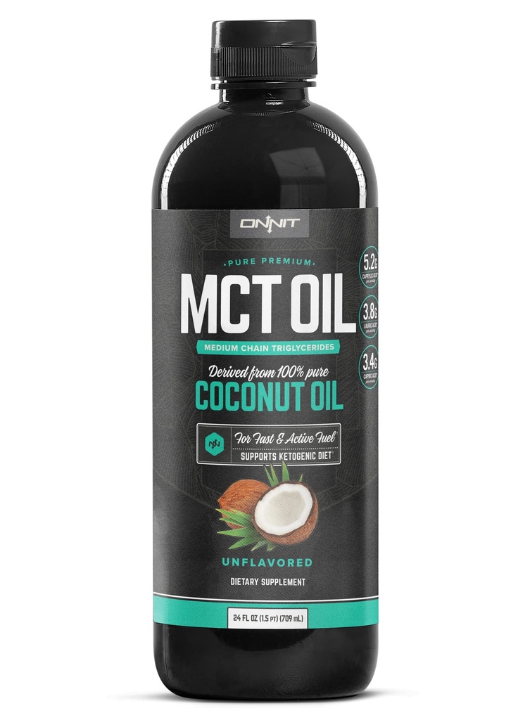 온니 MCT 오일 - 순수 MCT 코코넛 오일, Ketogenic 다이어트 및 Paleo는 C8, C10, Lauric Acid로 최적화 - 커피, 쉐이크 및 요리에 완벽한 (Flavorless - 24oz)