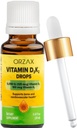 ORZAX 비타민 D3 K2 Drops - 뼈 밀도와 칼슘 Absoprtion 지원 - 뼈, 근육 및 심장 - (0.67fl oz - 20 ml)