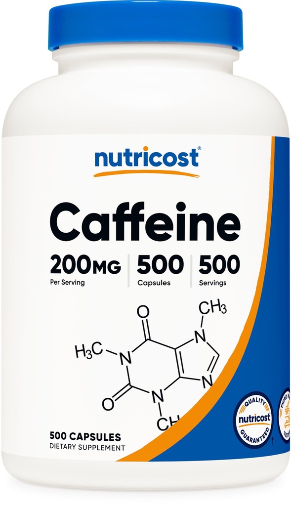 Nutricost 카페인 알약, 봉사 당 200mg (500의 모자)