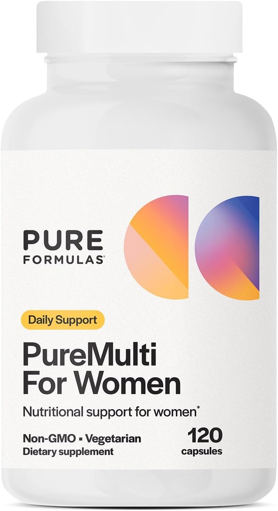 PureFormulas PureMulti for Women - Essential Nutrients 및 Herbal Support Womens Daily Multivitamins for Nutritional Support Non-GMO - 120 캡슐이있는 여성을위한 종합 멀티 비타민